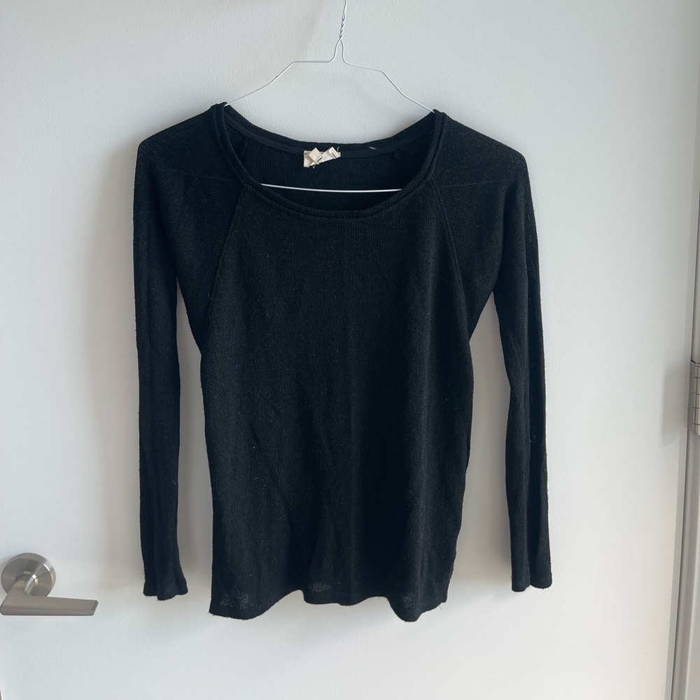 AG Knit Sparkle Black Long Sleeve Top